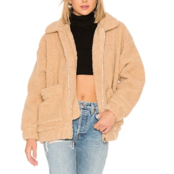 I. AM. GIA. Pixie Pile Fleece Teddy Coat in Caramel sz M - Picture 1 of 4